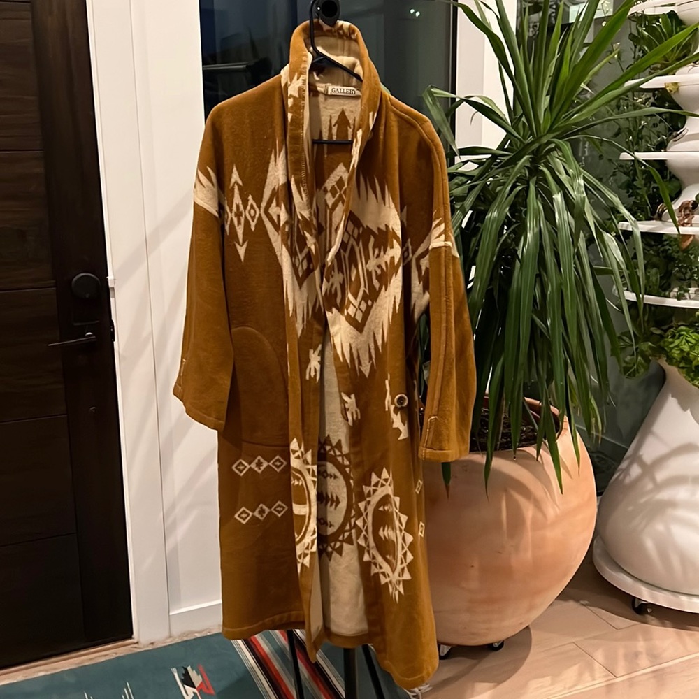 Native Southwest Long Wool Coat - Vintage from NYC